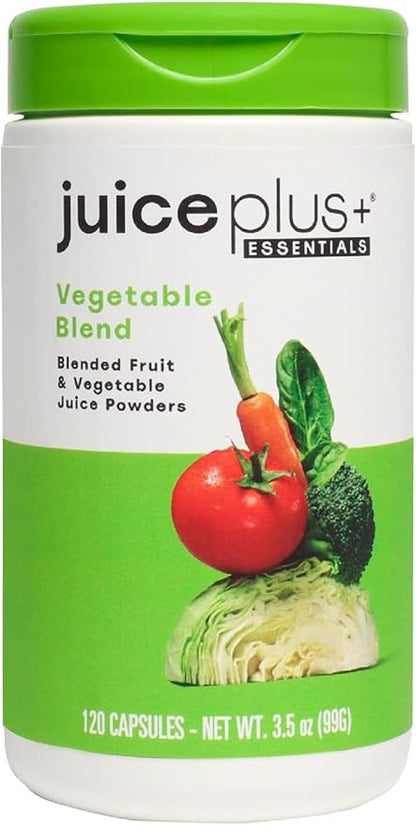 Juice Plus+ Vegetable Blend: with Broccoli, Parsley, Tomato & More - Plant-Based, Vegan, Gluten-Free, Non-GMO, Kosher - for Heart, Immune, Cognitive & Skin Health - 1 Bottle (60 Servings)