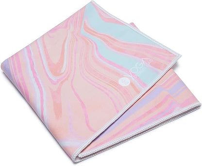 Yoga Design LAB | The Hand Towel | Premium Non Slip Hand Towel | Designed in Bali | Colorful Eco Printed + Quick Dry + Soft | Hot Yoga, Bikram, Ashtanga, Sport, Barre, Travel (Pearl)