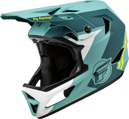 Fly Racing Rayce Full-Face Mountain Bike/BMX Helmet – ASTM F1952 DH Certified, CPSC 1203, CE EN1078, Poly-Alloy Shell, TFV Ventilation, Removable Liner