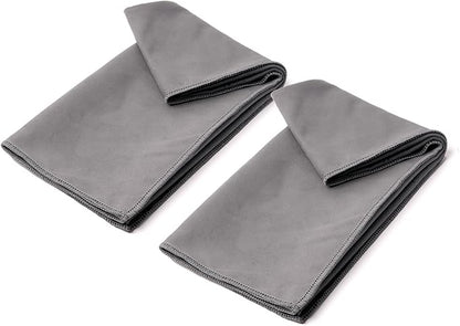 Eunzel 2 Pack Hot Yoga Microfiber Hand Towel Super Absorbent Sweat Towel for Hot Yoga, Pilates and Workout 16" x 26.5", Dark Grey