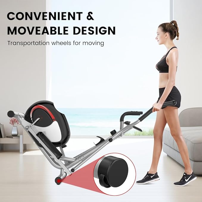 Dripex Elliptical Exercise Machine, Hyper-Quiet Elliptical Machine for Home, Magnetic Elliptical Training Machines with 8-Level Resistance, 6KG Flywheel, LCD Monitor, Pulse Sensor