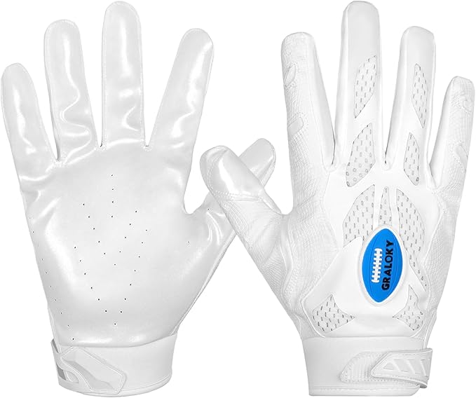 Football Gloves, Youth Football Gloves, Silicone Sticky Grip Football Gloves Men Women, Adult Football Gloves, Kids Football Gloves for Boys Girls, Football Receiver Gloves