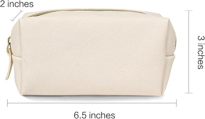 Leather Makeup Bag Set - Womens Small Cosmetic Bag for Purse with Pencils, Large Black Relavel Makeup Bag for Purse - Perfect for Travel and Daily Use