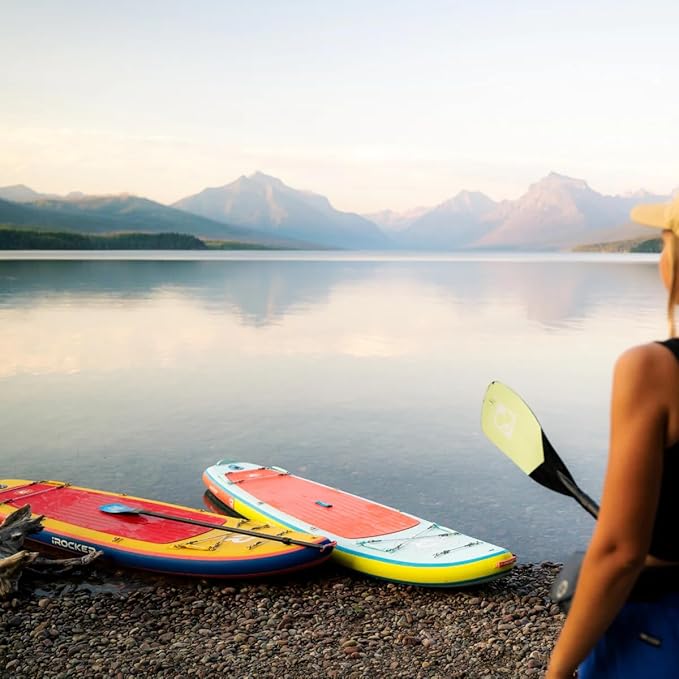 iROCKER Cruiser 7.0 Inflatable Stand Up Paddle Board Premium SUP and Accessories - Beginner Friendly - Extra Wide Base - Tandem Capable