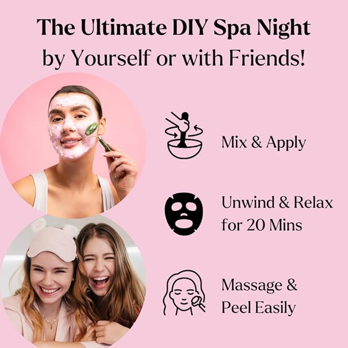 Jelly Mask for Facials - 24 Flavors Hydrating & Brightening Jelly Face Masks | Free Jade Roller & Spatula | Bulgarian Rose, Lavender, Hyaluronic Acid, 24K Gold face mask skin care |Vajacial Jelly Mask