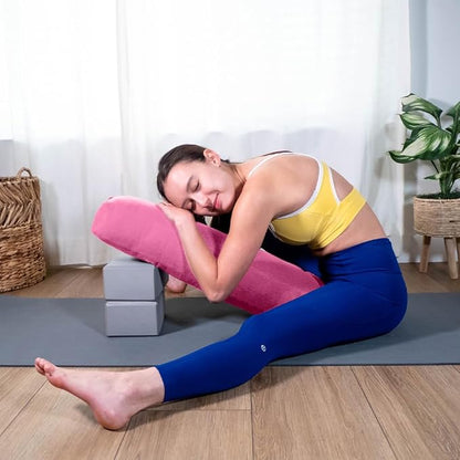 Sol Living Yoga Bolster Pillow Rectangular Meditation Cushion Cotton Meditation Accessories for Restorative Yoga Meditation Pillow Yoga Pillow Firm Body Pillow Bolster Pillow for Legs Removable Cover