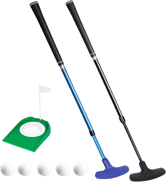 Golf Putter - Golf Putters for Men Right Handed Golfers or Left Handed Golf Putter for Kids and Womens Mini Golf Clubs Set - Two-Way Adjustable Length putters with 5 Golf Practice Ball