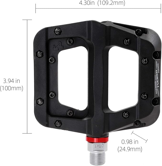 FOOKER MTB Pedals Mountain Bike Pedals 3 Bearing Non-Slip Lightweight Nylon Fiber Bicycle Platform Pedals for BMX MTB 9/16"