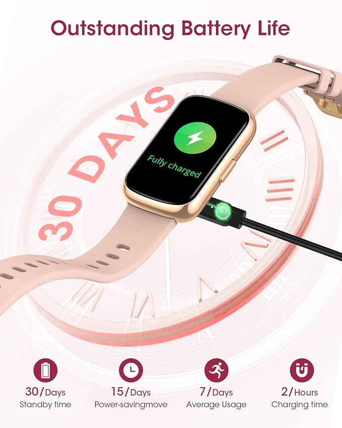 Health Fitness Tracker for Women Men: 24H Heart Rate Monitor Activity Trackers Blood Oxygen Sleep Step Calorie Tracking 5ATM Waterproof Fitness Smart Watches for Woman Compatible with iPhone Android