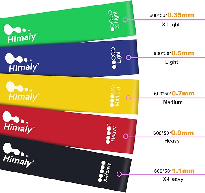Himaly Anti-Break Resistance Band, Elastic Exercise Band, Hand and Ankle Straps, Indoor and Outdoor Fitness, Portable Resistance Band, Whole Body Exercise