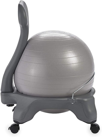 Gaiam Classic Balance Ball Chair – Ergonomic Stability Chair for Desk & Office | Yoga Ball Seat with Base, Air Pump, & Exercise Guide | Improves Posture & Core Strength (300 lb Capacity)