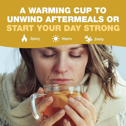 HANDPICK, Ginger Tea Bags, Caffeine Free & 100% Pure Ginger Root | Soothing & Spicy Blend | Round Eco Conscious Teabags