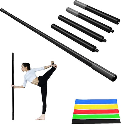 5ft Yoga Stick - Sturdy Steel Adjustable Stretching Stick for Mobility,Flexibility & Balance | Non-Slip Ends & Foam Handles | Exercise Pole for Fitness,Physical Therapy,Posture Correction