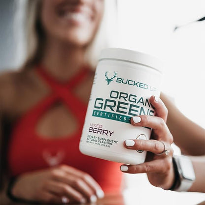 Greens Superfood Powder Mixed Berry | 8 Most Essential Mixed Greens | Certified 100% Organic | Chlorella, Spinach, Kale, Spirulina, Alfalfa, Broccoli, Wheat Grass, & Barley Grass | 30 SERV | 11.17 OZ