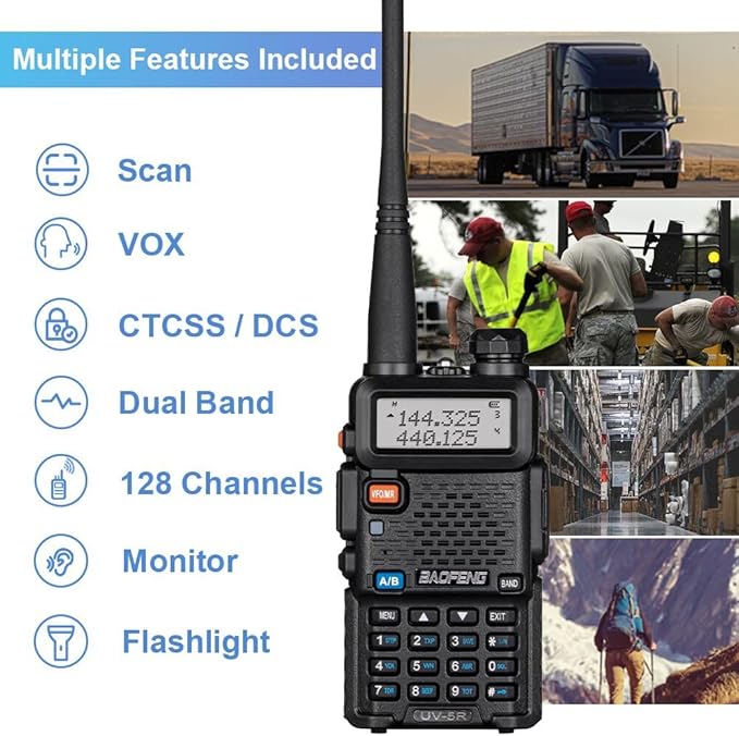 2 Pack BaoFeng UV-5R 8 Watt Ham Radio