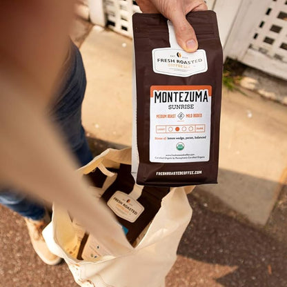 Fresh Roasted Coffee, Organic Montezuma Sunrise| USDA Organic, Kosher | Medium Roast 2 lb (32 oz) Whole Bean