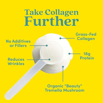 Further Food Vanilla Collagen Peptides Powder, Grass-Fed Pasture-Raised Hydrolyzed Type 1 & 3 Protein, Gut Health + Joint, Hair, Skin, Nails, Paleo Keto Sugar-Free 10.37 oz