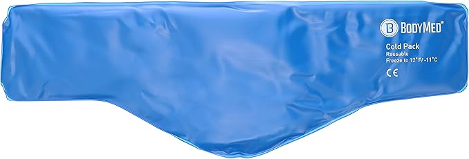 BodyMed Reusable Vinyl Ice Pack for Neck - Professional Grade Cold Therapy for Injuries, Aches, Swelling, Bruises, Sprains - 23 in. Long (Neck Contour)