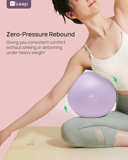 KEEP Pilates Small Exercise Ball Anti-Burst - Thickened Yoga Ball With Pump for Physical Therapy, Fitness, Workout, and Core Strength