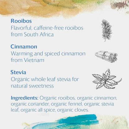 Grace Farms ROOIBOS CHAI Herbal Tea (16 Pyramid Sachets) | Healthy and Caffeine Free | Organic, Fair Trade and Kosher Certified | Gives Back 100% of Profits