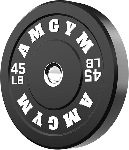 2 Inch Bumper Plates，10-500lbs，Barbell Rubber Olympic Weight Plates Set for Home Gym, Strength Training & Weight Lifting, Multiple Options Colors