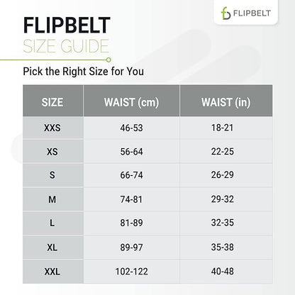 FlipBelt Zipper Running Belt, Waist Pack for Fitness and Running, US Company