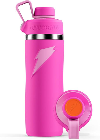 Gatorade 'Overtime' 22oz Stainless Steel Water Bottle, Twist Cap, Pink