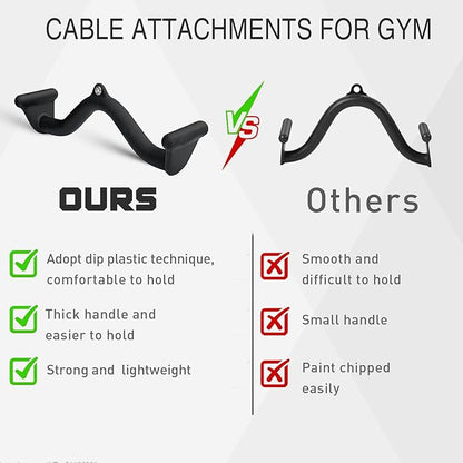 Lat Pulldown Bar - T Bar Row & Tricep Attachment for Home Gym Exercise