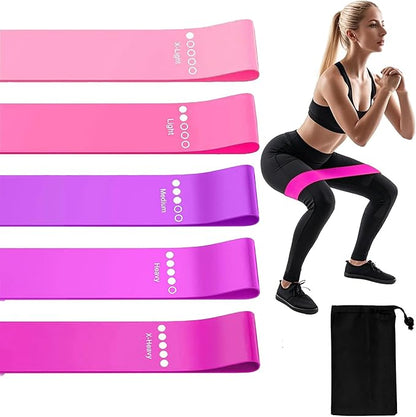 Resistance Bands Legs Hip Stretching Workout Elastic Rubber Loop with Exercise Fitness Guidance Men Women Yoga Pilates Gear Come with Carry Bag