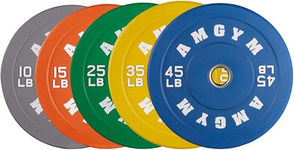 2 Inch Bumper Plates，10-500lbs，Barbell Rubber Olympic Weight Plates Set for Home Gym, Strength Training & Weight Lifting, Multiple Options Colors