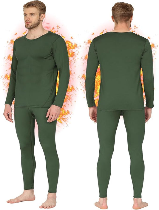 HEROBIKER Long Johns Thermal Underwear for Men Skiing Winter Warm Hunting Gear Fleece Lined Base Layer Set Top Bottom