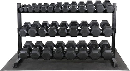 WF Athletic Supply Heavy-Duty Dumbbell Rack Stand, Weight Rack for Home Gym, Weight Holder, Available Sizes for Storage 5-50LB or 5-75LB Dumbbell Pairs, Black/Red/Green/Blue, RACK ONLY
