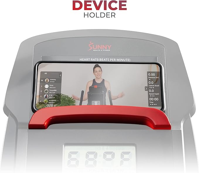 Sunny Health & Fitness Smart Stationary Exercise Upright Bike w/Pulse Sensor & 4-Way Adjustable Seat, Cycling Machine for Home Cardio Training, Free SunnyFit App Connection, Optional Resistance Band