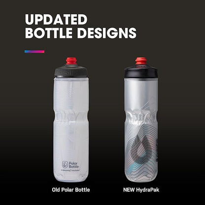 HydraPak Polar Surge Insulated Bike Water Bottle 2-Pack (20oz or 24oz) - High Flow, Fits Most Bike Cages, For Cycling & Sports