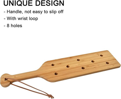 17 Inch Large Bamboo Wood Paddle Wooden Paddle with Airflow Holes