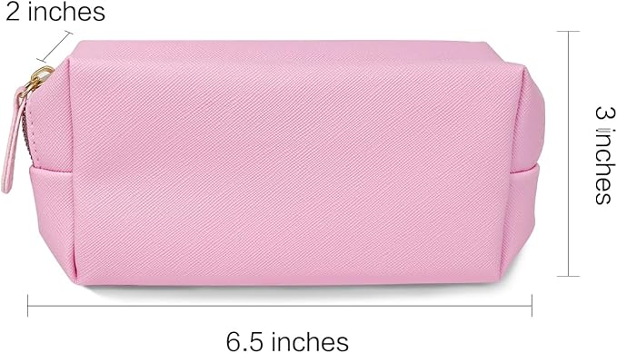 Leather Makeup Bag Set - Womens Small Cosmetic Bag for Purse with Pencils, Large Black Relavel Makeup Bag for Purse - Perfect for Travel and Daily Use