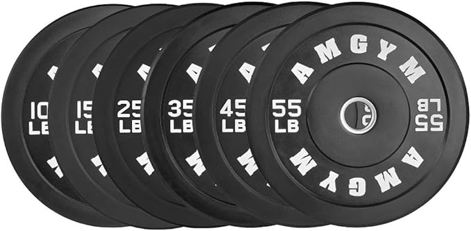 2 Inch Bumper Plates，10-500lbs，Barbell Rubber Olympic Weight Plates Set for Home Gym, Strength Training & Weight Lifting, Multiple Options Colors