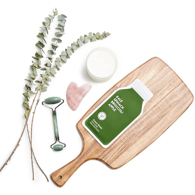 ESW Beauty Green Reset - Anti-Aging Raw Juice Face Mask - Revitalizing with Kale, Spinach, Broccoli & Apple for Mature Skin - Boosts Collagen & Reduces Wrinkles