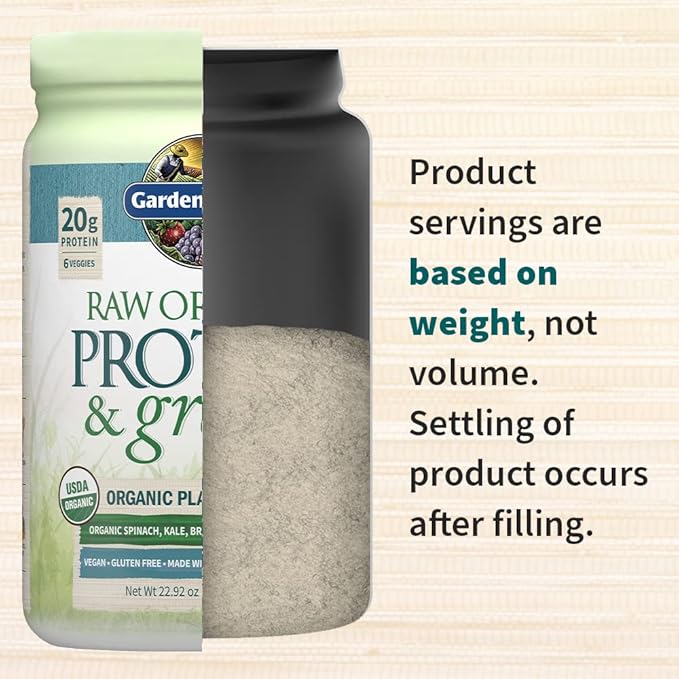 Garden of Life Raw Organic Protein & Greens Lightly Sweet, Vegan Protein Powder for Women and Men, Plant and Pea Protein, Greens, Probiotics, Gluten Free Low Carb Shake Made Without Dairy 20 Servings