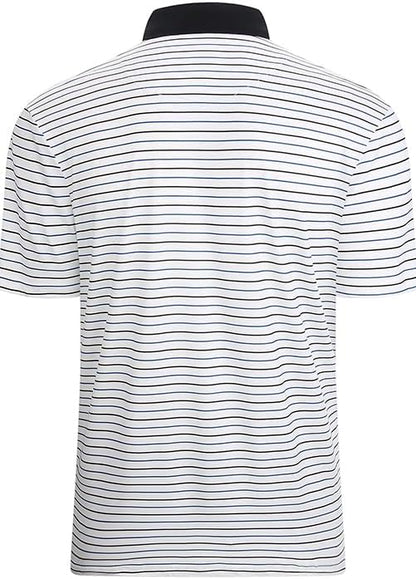 Esabel.C Jacquard Golf Shirts for Men Moisture Wicking Short Sleeve Performance Dry Fit Active Mens Polo Shirts