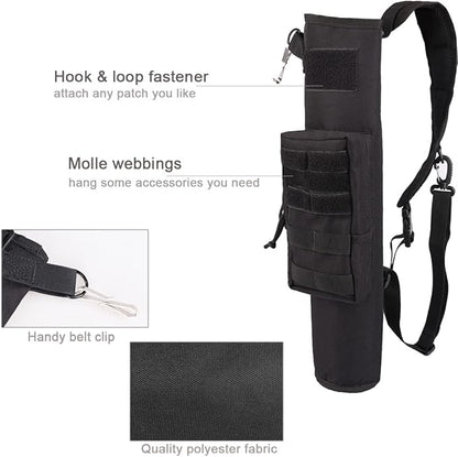 KRATARC Archery Lightweight Back Arrow Quiver Dual Use Foldable Compact Hip Arrows Bag with Molle System Pocket Hanged for Target Shooting Hunting