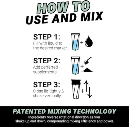 HELIMIX 2.0 Vortex Blender Shaker Bottle Holds upto 28oz | No Blending Ball or Whisk | USA Made | Portable Pre Workout Whey Protein Drink Shaker Cup | Mixes Cocktails Smoothies Shakes | Top Rack Safe