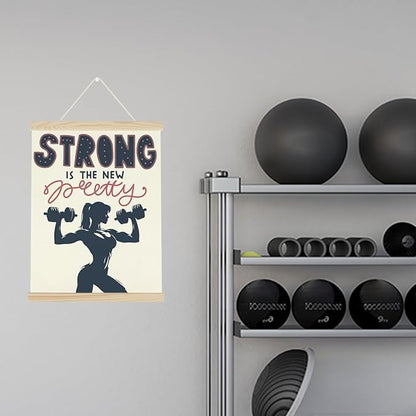 Gym Motivational Posters College Dorm Posters Gifts for Girls Friends Strong is The New Pretty Gym Flag Wall Art Decor Sign for Home Gym Bedroom Office