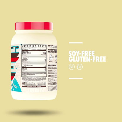 GHOST Whey Protein Powder, Peanut Butter Cereal Milk - 2LB, 26G of Protein - Whey Protein Blend - ­Post Workout Fitness & Nutrition Shakes, Smoothies, Baking & Cooking - Soy & Gluten-Free