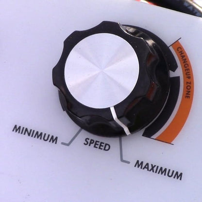 Jugs Changeup Baseball Pitching Machine— New Changeup Feature! Fastballs up to 70 mph and changeups at speeds as Low as 44 mph. Remote Control—Fastball to changeup at The Touch of a Button.