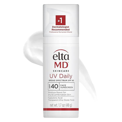EltaMD UV Daily SPF 40 Face Sunscreen Moisturizer with Zinc Oxide, Daily Face Moisturizer with SPF, Sunscreen, For Dry Skin 1.7 oz Pump