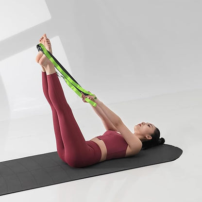 SANKUU Yoga Straps Stretching Strap with 12 Loops Workout Poster, Straps for Stretching Physical Therapy Equipment Long Stretch Out Bands for Exercise, Pilates and Gymnastics for Women Men