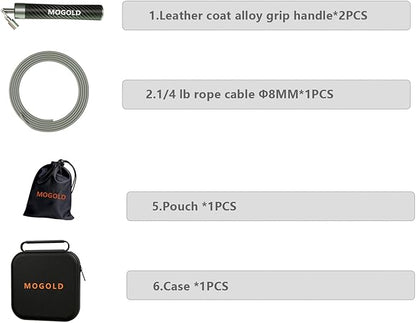 1lb Weighted Jump Ropes for Women & Men with 1/2 Pound Jump Rope Cable & Thicker Leather Jump Rope Weighted Handles, Best for Fitness, High-Intensity Strength Workouts