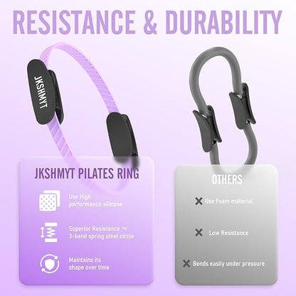 JKSHMYT Pilates Ring-14.5" Home Pilates kit with Padded Handles, Mini Ball, Resistance Bands, Guide & Bag, Better me Pilates Essentials Set for Workouts Women