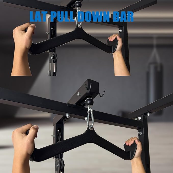 LAT Pulldown Attachments, LAT Bar Cable Machine Attachment,T-bar V-bar, LAT Pull Down Bars, Back Tricep Bar Strength Training Handle for Home Gym Fitness